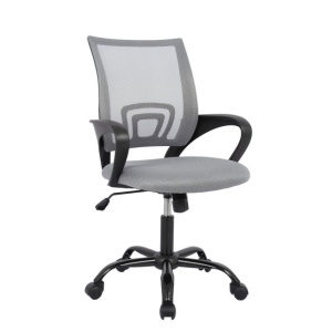 Scaun birou ajustabil rotativ gri din textil Jerez Bizzotto