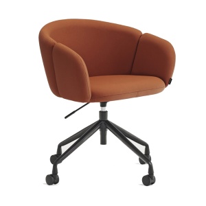 Scaun birou maro teracota/negru din piele ecologica Add Teulat