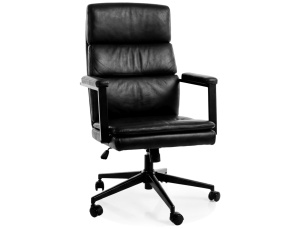 Scaun birou negru din piele ecologica Q-090 The Home Collection