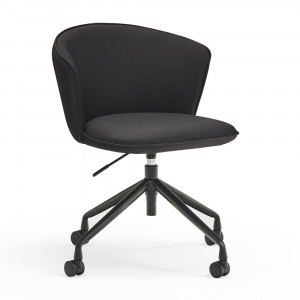 Scaun birou rotativ negru din piele ecologica si metal Add Teulat