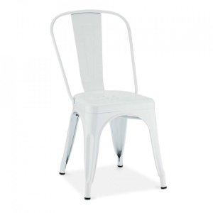 Scaun dining alb din metal Crown Furnhouse