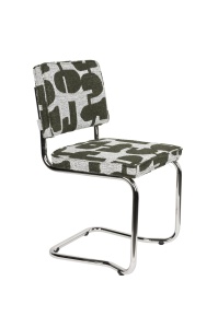 Scaun dining alb/verde din textil Ridge Deco Kink Zuiver