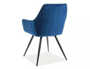 Scaun dining albastru din catifea Cherry The Home Collection