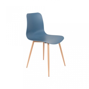 Scaun dining albastru din metal Leon The Home Collection