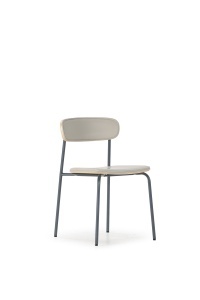 Scaun dining bej/albastru inchis din textil Saula The Home Collection
