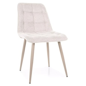 Scaun dining bej deschis din textil Chic The Home Collection