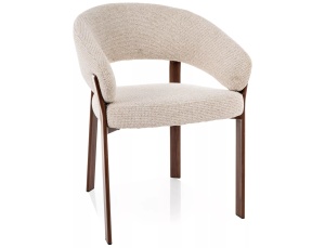 Scaun dining bej deschis/maro din textil Nagoja All The Home Collection