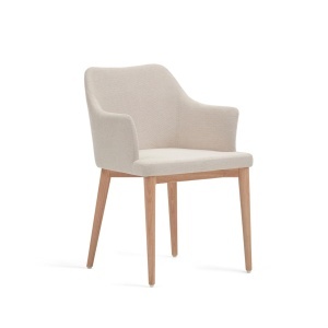 Scaun dining bej din textil Croft Kave Home
