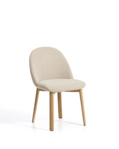 Scaun dining bej din textil Meila Light Chenille Kave Home