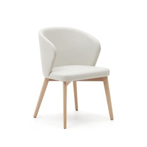 Scaun dining bej/maro deschis din textil Darice Kave Home