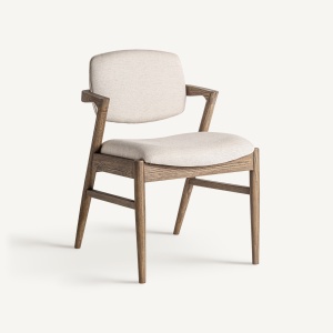 Scaun dining bej/maro din bumbac Namur Vical Home