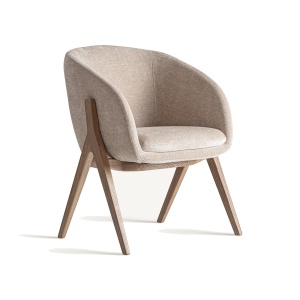 Scaun dining bej/maro din textil Lupin Vical Home