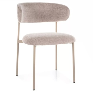 Scaun dining crem din textil Elton The Home Collection