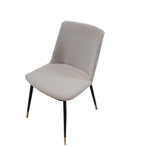 Scaun dining crem/negru din textil Lionel FR The Home Collection