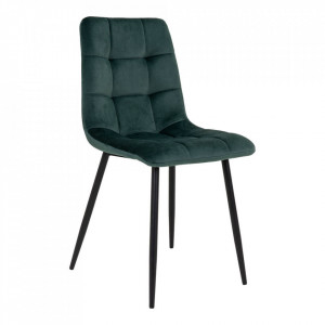 Scaun dining din catifea verde inchis Middelfart House Nordic