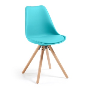 Scaun dining din plastic albastru Lars Kave Home