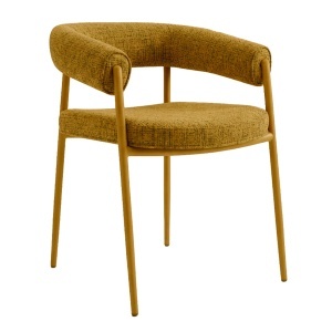 Scaun dining din textil galben mustar Nuba Quiet Object