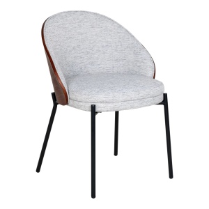 Scaun dining din textil gri deschis Canelas House Nordic