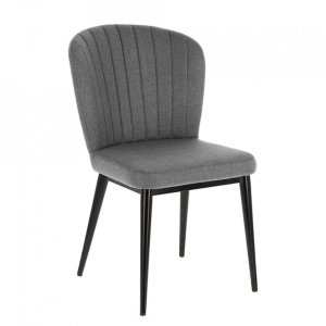 Scaun dining din textil gri deschis Madge Kave Home