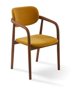 Scaun dining galben din textil Henry Pols Potten