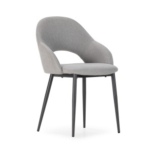 Scaun dining gri din textil Lia Quiet Object
