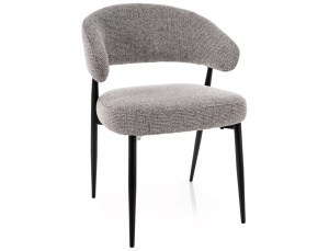 Scaun dining gri din textil Lucio The Home Collection