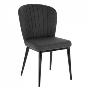 Scaun dining gri inchis din otel si polipropilena Madge Kave Home