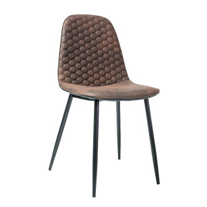 Scaun dining maro din piele ecologica si metal Teo Signal Meble