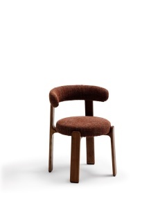 Scaun dining maro din textil Granite Chenille Walnut Kave Home