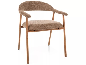 Scaun dining maro latte/maro deschis din textil Lagos The Home Collection