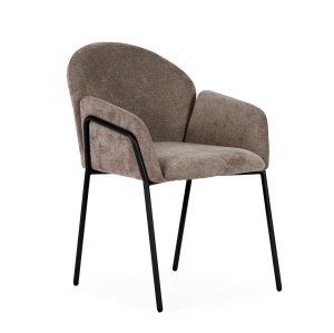 Scaun dining maro mocha din textil Aslin The Home Collection
