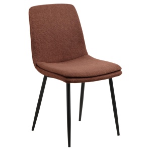 Scaun dining maro teracota/negru din textil Becca Basel Actona Company