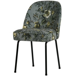 Scaun dining multicolor din catifea Vogue Poppy Woood