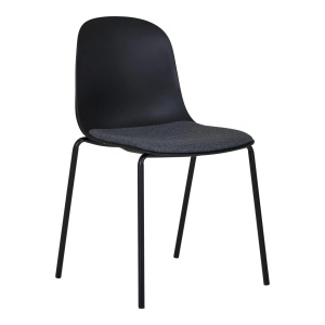 Scaun dining negru din textil Madalena House Nordic