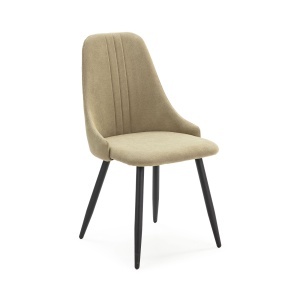 Scaun dining negru/verde din textil Mani The Home Collection