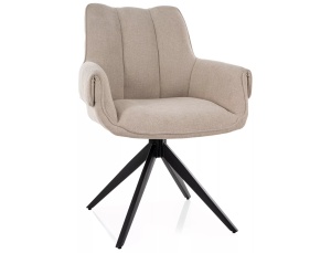 Scaun dining rotativ bej deschis din textil Gio The Home Collection