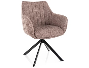 Scaun dining rotativ bej inchis din textil Azalia The Home Collection