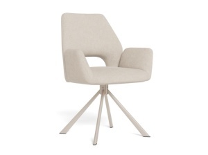 Scaun dining rotativ din textil bej Graham Apia Quiet Object