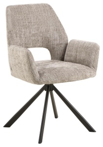 Scaun dining rotativ gri din textil Graham Actona Company