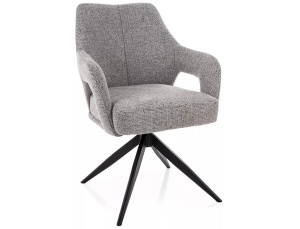 Scaun dining rotativ gri din textil Olsen The Home Collection