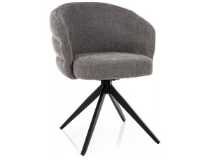 Scaun dining rotativ gri din textil Ores The Home Collection