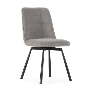 Scaun dining rotativ negru/gri deschis din textil Tirsa The Home Collection
