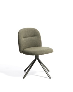 Scaun dining rotativ verde din textil Arino Chenille Kave Home