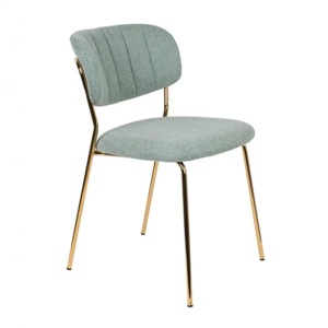 Scaun dining verde deschis/auriu din textil Jolien Quiet Object
