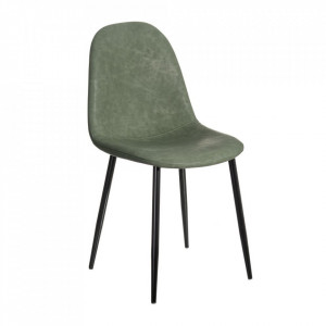 Scaun dining verde din poliuretan si metal Sierra The Home Collection