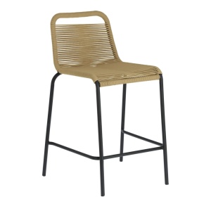 Scaun exterior bar maro din textil Lambton Small Kave Home
