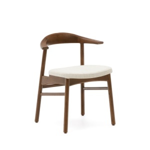 Scaun exterior dining crem/maro inchis din lemn Timons Kave Home