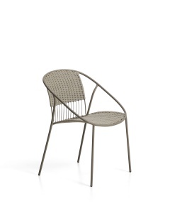 Scaun exterior dining grej din metal Argasi Kave Home