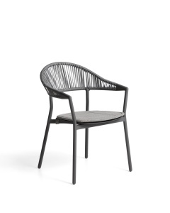 Scaun exterior dining gri din metal Alimia Kave Home