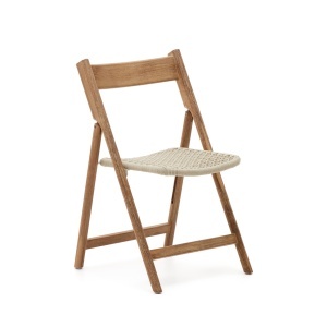 Scaun exterior dining pliabil maro/alb din lemn Dandara Kave Home